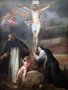 Christ on the Cross with Saint Catherine of Siena, Saint Dominic and an Angel, Anthony Van Dyck